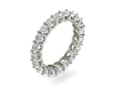 U Shaped Eternity Ring 3 point 4 mm stone size swiss 17 and EU57 3D print model