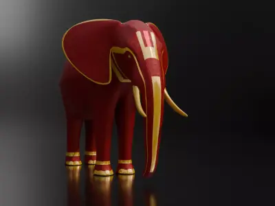 Elephant Architectural Decoration Low-poly 3D model