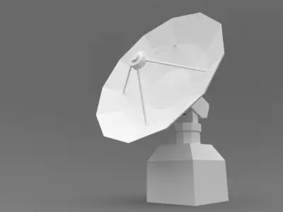 Satelite dish Low-poly 3D model
