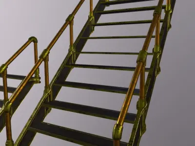 Stairs Steel Low-poly 3D model