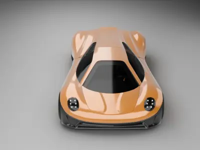 Racing Concept Car - Mid Poly 3D Model with Base Interior Low-poly 3D model
