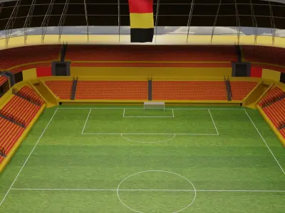Belgium Football Stadium and Interiors Low-poly 3D model