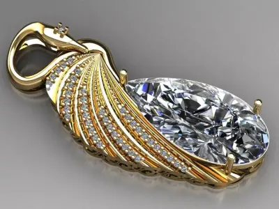 swan pendant 3D print model purchase