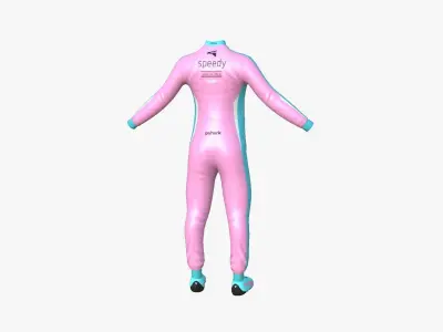 Racing Pilot Uniform A07 Pink - Character Clothing Design Low-poly 3D model