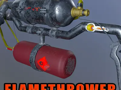 flamethrower Low-poly 3D model