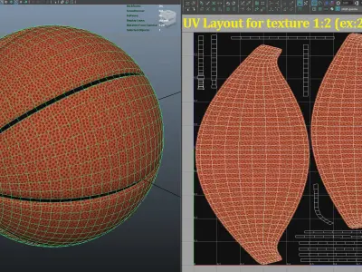 Basket Ball - Spalding style Low-poly 3D model