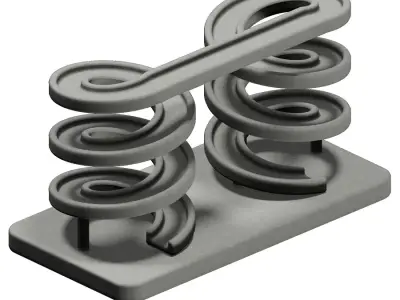 Concrete Spiral Bridge 3D model