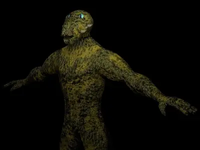 Reptilian Lizardman Humanoid Low-poly 3D model