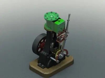 Steam Engine Vertical Reverse Gear  Free 3D model