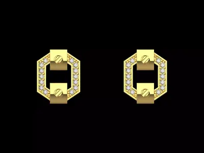 Earrings with Diamonds N203 3D print model