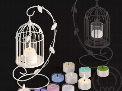 Tealight Lantern Stand Classic Birdcage 3D model