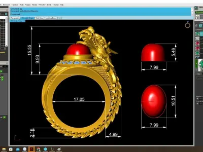 Luxury Dragon Ring 3D Jewelry Model 4078 3D print model