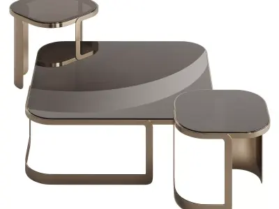 Fendi Casa Bent Glass Coffee Table 3D model