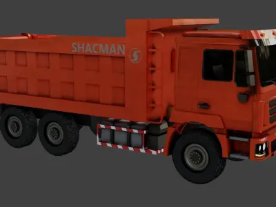 track orange dump truck Free low-poly 3D model