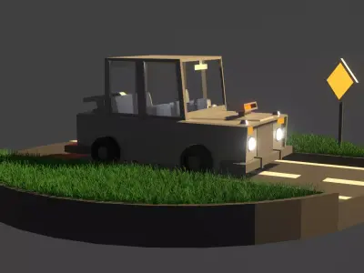 Car suitable for cartoon game 3D model