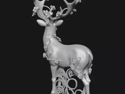 deer  sculpture 3D print model