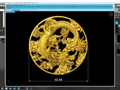 Luxury Chinese Dragon Round Pendant Jewelry 3D Model 3328 3D print model