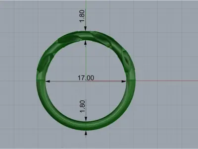 Cuban ring without diamond  3D print model