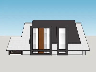 Architectural 3D model modern house with roof 3D model