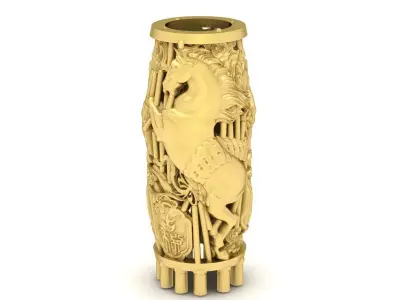 Luxury Carved Buddhist Cylinder Bead Jewelry Design  3311  3D print model