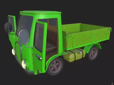 Truck Cartoon Free low-poly 3D model
