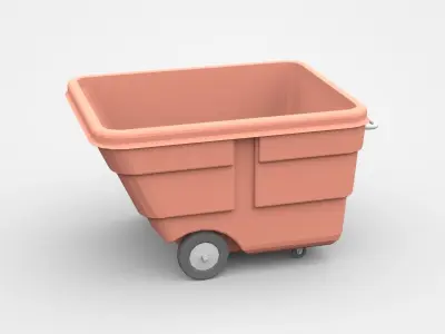 Industrial Red Tilt Cart  3D model