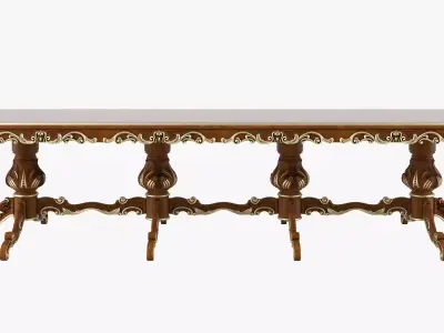 Handcarved italian dining table by Modenese 3D model