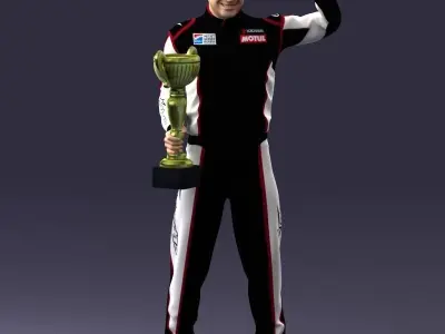 000179 Race Car Driver Champion 0906 3D model