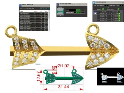 Arrow stl 3dm Pendant Model Cupids Arrow jp0341 3D print model