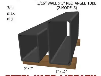 5 16in Wall x5in Rectangle Tube 3D model