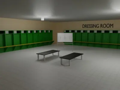 Football Stadium and Interiors Low-poly 3D model order