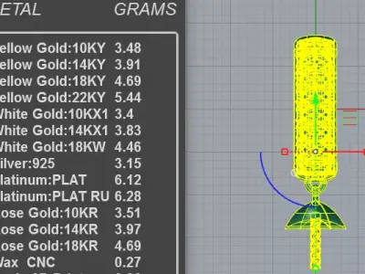 Luxury Vertical Diamond Pearl Drop Pendant 3D print model