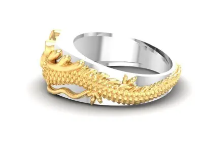 Luxury Chinese Dragon Diamond Ring for Men  437 3D print model