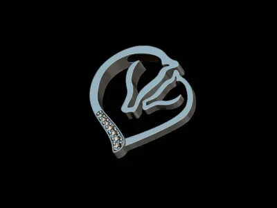  silhouette horses pendant 3D print model