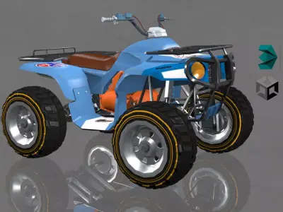 Buggy Car Game Ready Low-poly 3D model