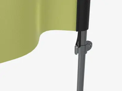 Feather type flag on flagpole 3D model