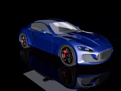 Maserati GranTurismo Low-poly 3D model