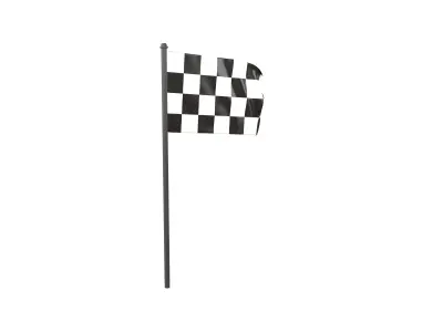 Checkered Racing Flag v1 001 Low-poly 3D model