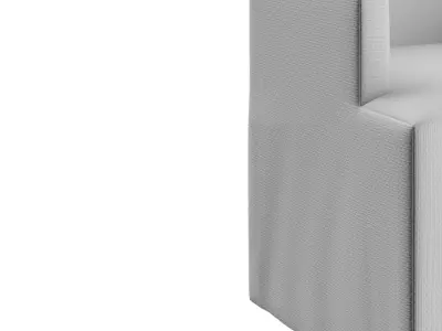 Long Slipcovered Armchair 3D model