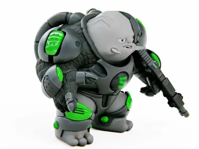 ALIEN MOBBY B-4  Rigged for Unreal Engine - Unity - MIXAMO  3D model