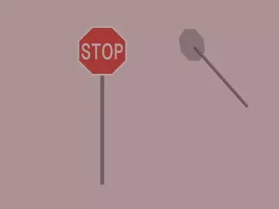 Stop Sign Low-poly 3D model