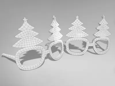 Christmas Glassess Low-poly 3D model