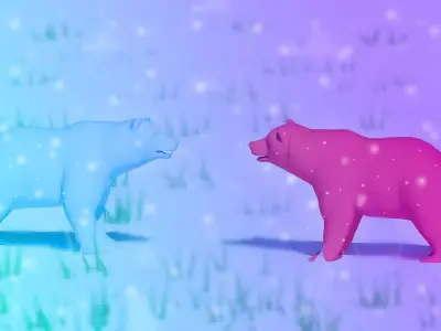Bear and wolf Low-poly 3D model