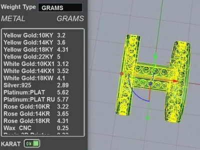 Diamond Letter H Pendant  3D print model