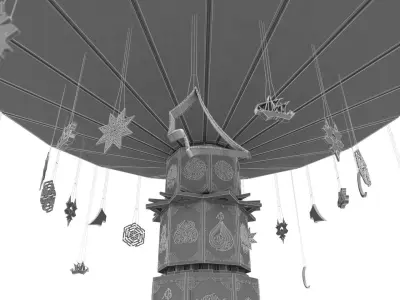 MiddleEast Calligraphy Arabic Wave Swinger Low-poly 3D model