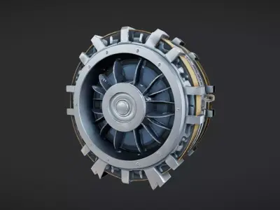 Futuristic turbine engine 3D model