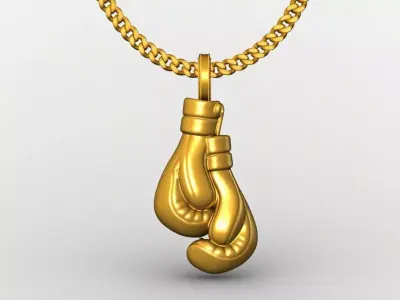 Boxing glove pendant charms - one inch pendant 3D print model 3D print model
