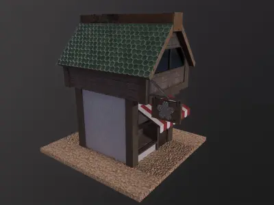 Trade Medieval Little House PBR Low-poly 3D model