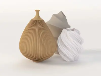 Luminary Printed Led Lamp Accent Vase Collection 3D model