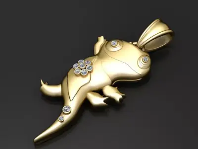 Diamond Lizard Pendant 3D print model